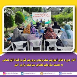 آغاز دوره های آموزش شهروندی پرورش گل و گیاه آپارتمانی به همت سازمان فضای سبزشهرداری آمل