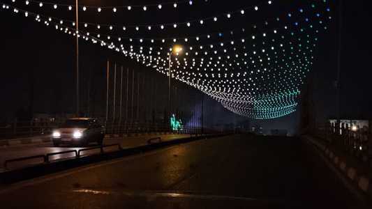 اجرای نورپردازی پل ابوالشهدین کاظمی دینان آمل